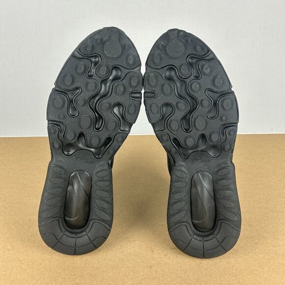Nike Air Max 270 React Triple Black Athletic Shoes Youth 5Y Womens 6.5 Low Top - Picture 7 of 9